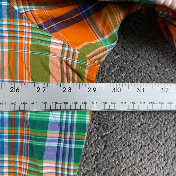 Ralph Lauren Button Down Shirt Men's 2XB Classic Fit Orange Green Plaid Check - Picture 6 of 10